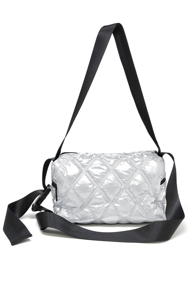 Quilted Shiny Puffer Shoulder Crossbody Bag-LOA398