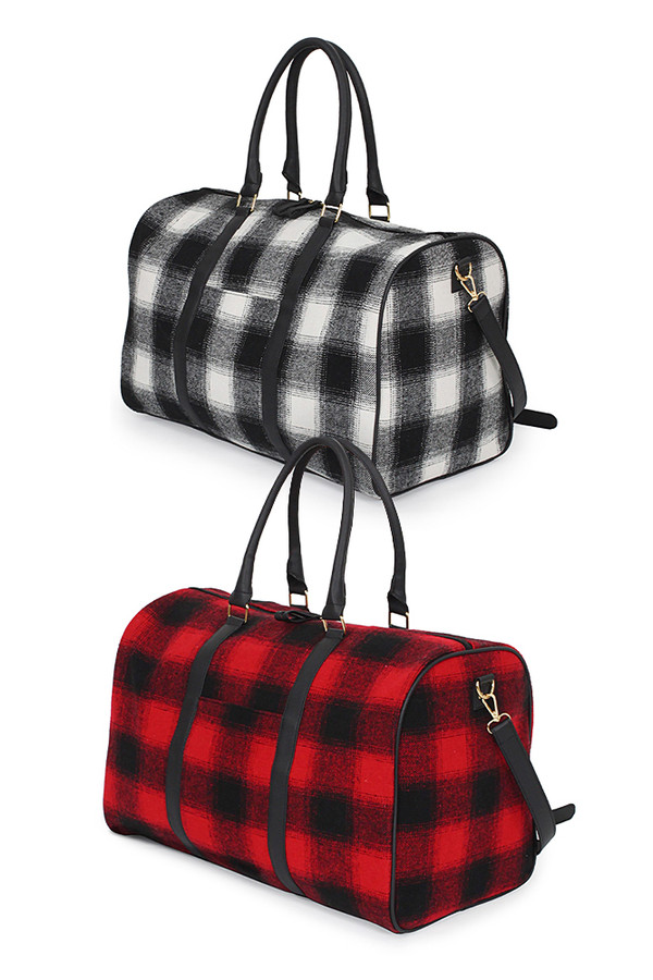 Buffalo Pattern Cross Body Duffle Bag-EBD10706