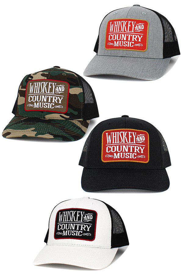 WHISKEY AND COUNTRY MUSIC Trucker Cap-KBVT-265