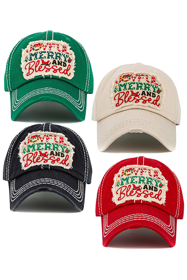 JOYFUL Christmas Holiday Vintage Baseball Cap-KBV-1548 JOYFUL Christmas Holiday Vintage Baseball Cap-KBV-1548