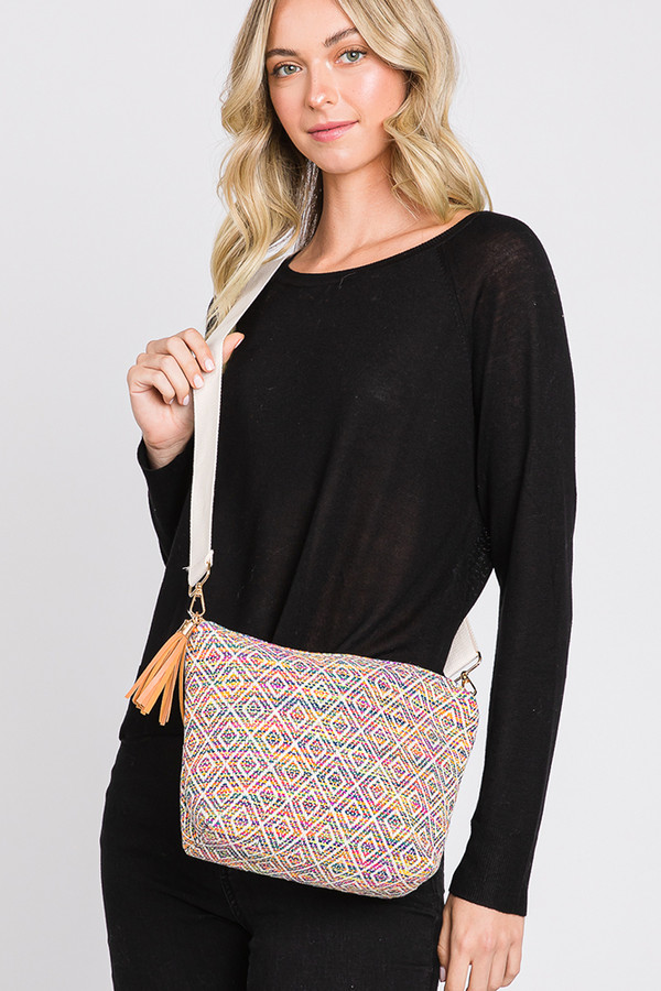 Aztec Pattern Tassel Crossbody Bag-MB0195