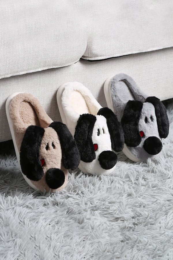 Fuzzy Dog with Heart Slipper-JCL4209 (3pairs)