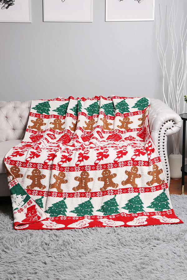 X-MAS Holiday Reversible Throw Blanket-JCL4324