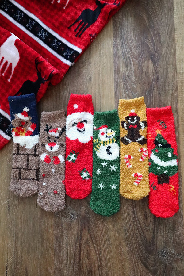 Christmas Fuzzy Socks Set-SS1004