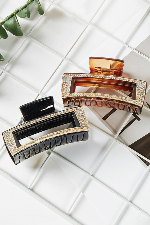 Mini Rhinestone Rectangular Hair Claw-CHW503 Mini Rhinestone Rectangular Hair Claw-CHW503