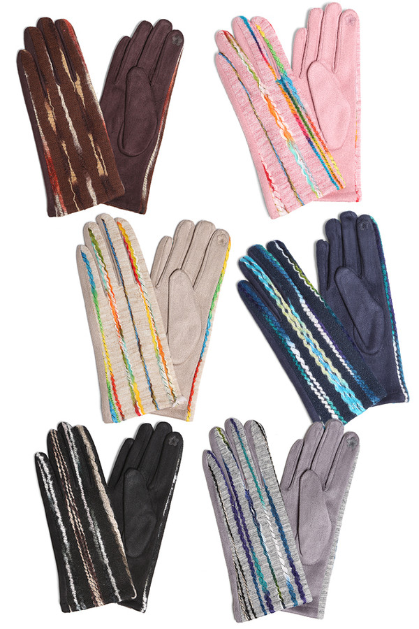 Colorful Swirled Gloves-JG906 (12pairs)