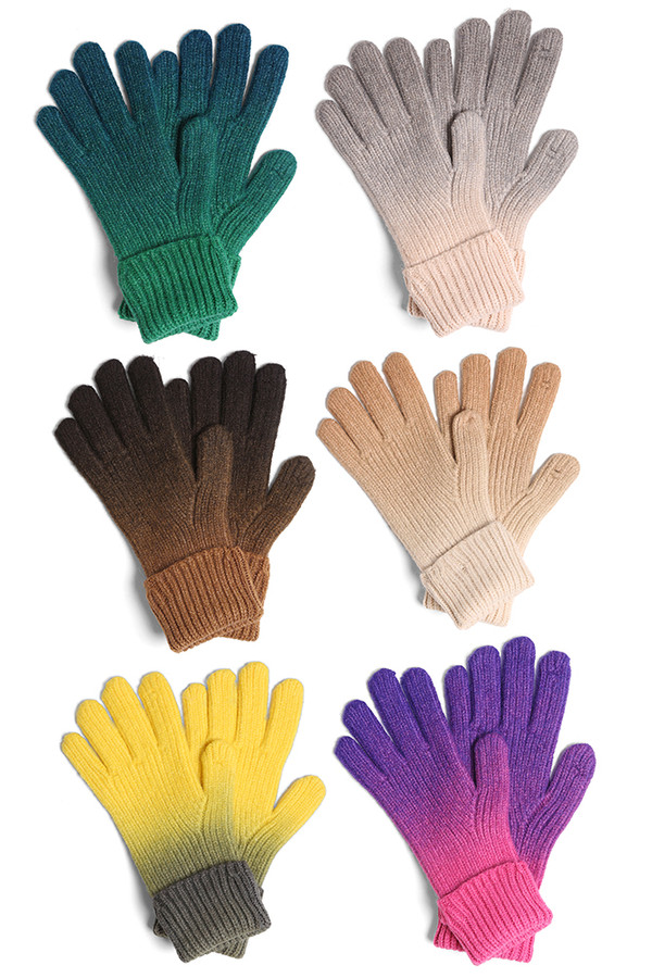 Gradient Cable Knit Gloves-JG911 (12 pairs)