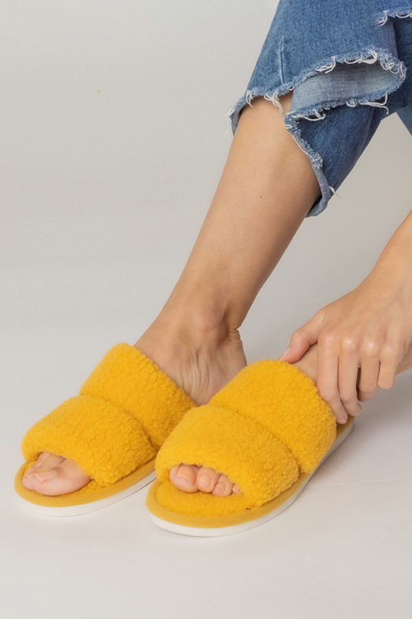 Solid Sherpa Slippers-BSL220157 (6pcs)