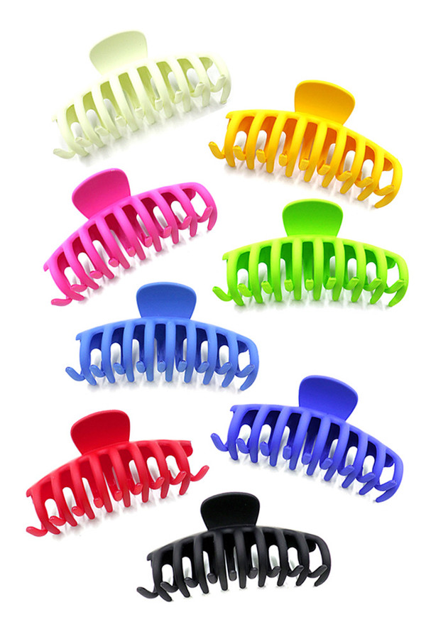 12pcs Solid Plastic Octopus Hair Claw Clip