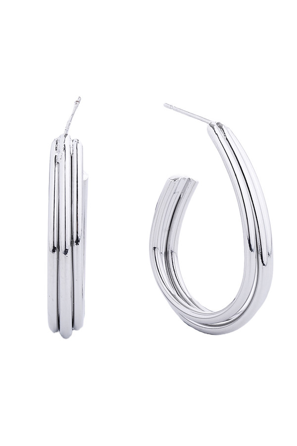 14K Gold/White Gold Dipped Post Hoop-SJE310471