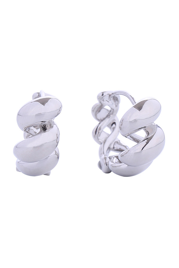 14K Twisted Cord Huggie Earrings-SJE310615