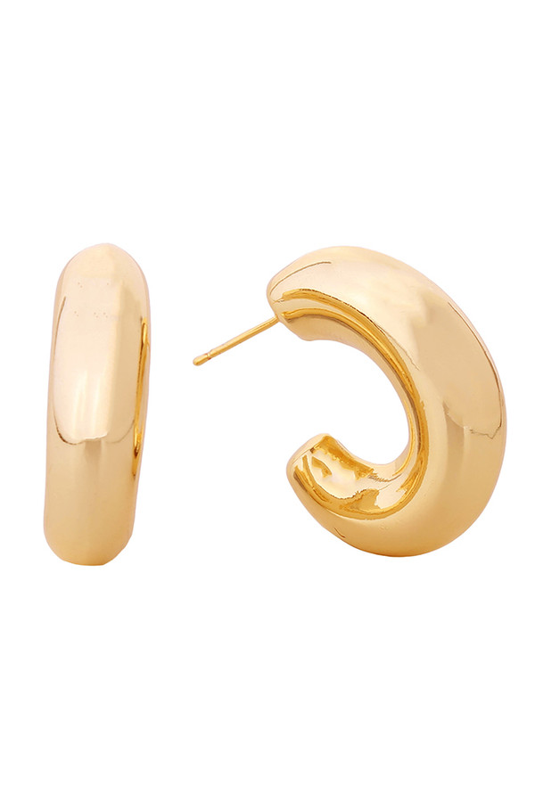 14K Puffy Hoop Post Earrings-DJE310680