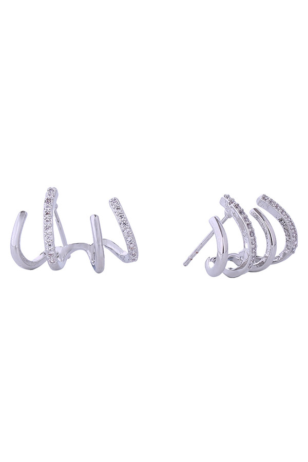 14K Quadruple C Hoop Post Earrings-DJE310688