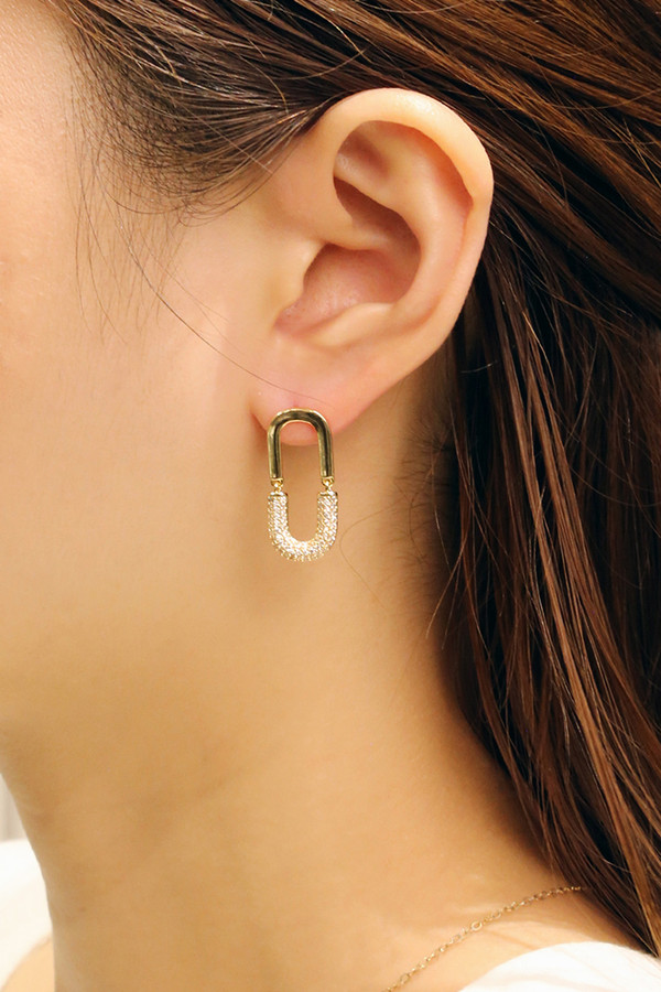 14K Oval Link Post Earrings-DJE310695