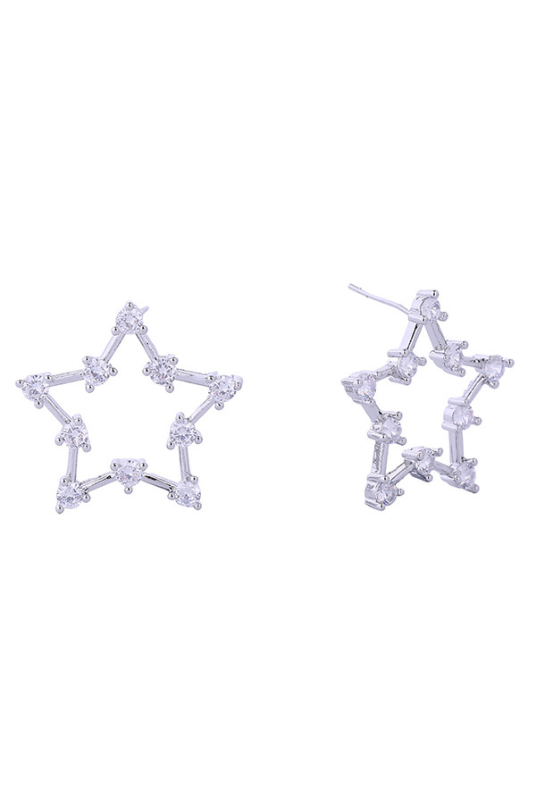 14K Open Star Post Earrings-DJE310702