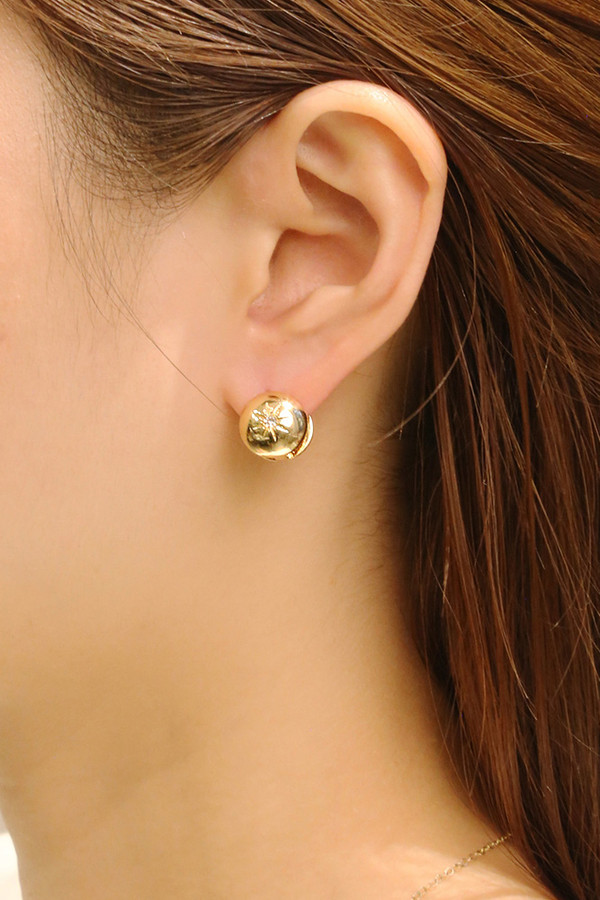 14K Victorian Star Huggie Earrings-SJE310764