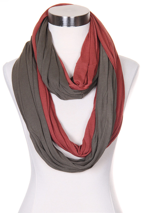 Two Tone Connected Double Infinity Scarf-SM200