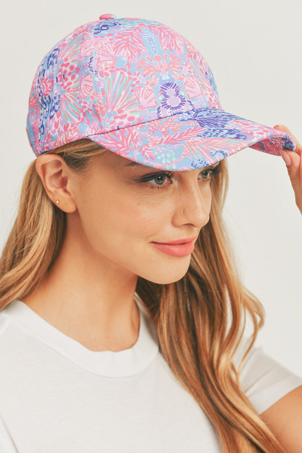 Geometric Pattern Floral Baseball Cap