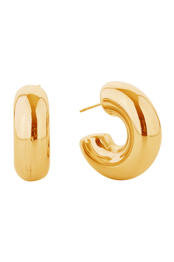 14K Dipped Daily Chunky Hoop Post Earring