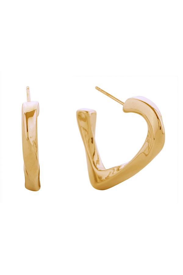 14K Twisted Triangle Post Earring