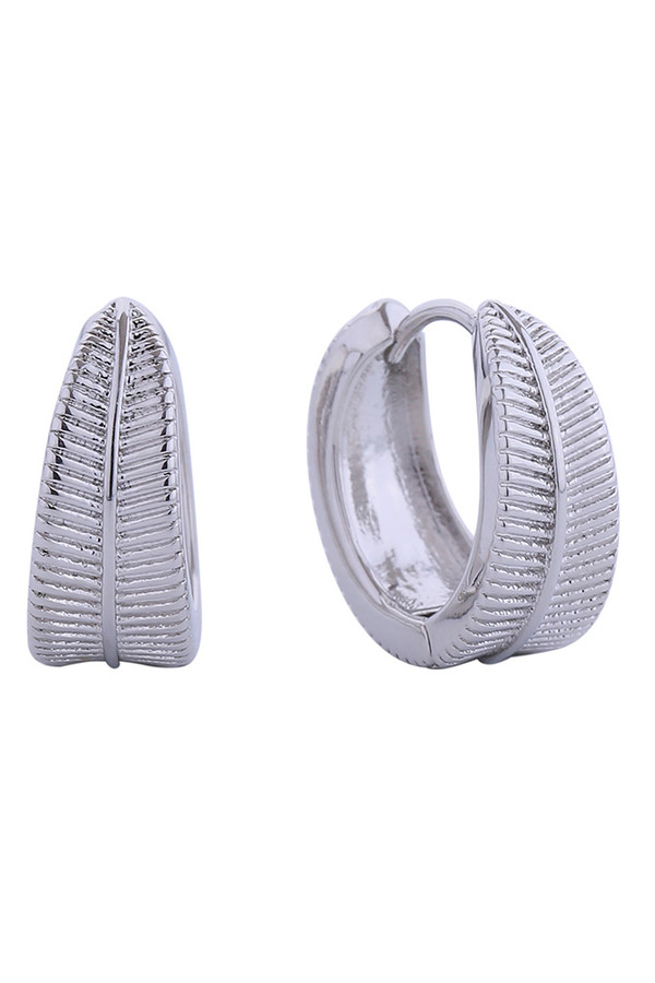 14K Ribbed Double Huggie Hoop Earring