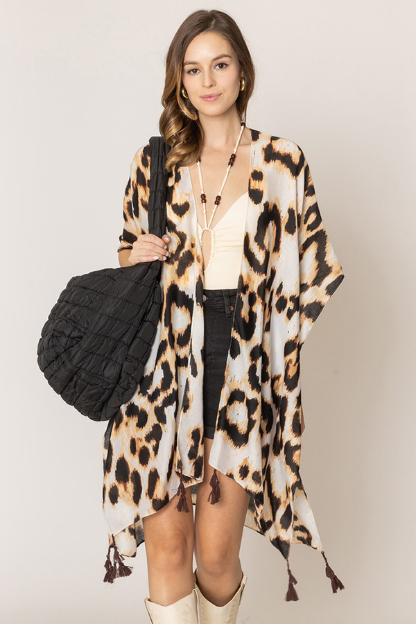 Leopard Animal Pattern Print Kimono