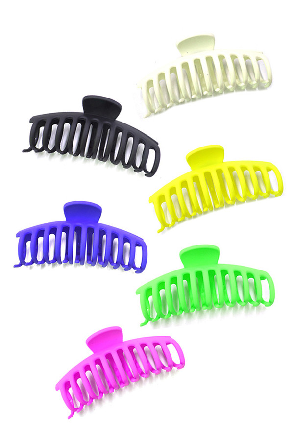 12pcs Solid Matte Plastic Octopus Hair Claw Clip