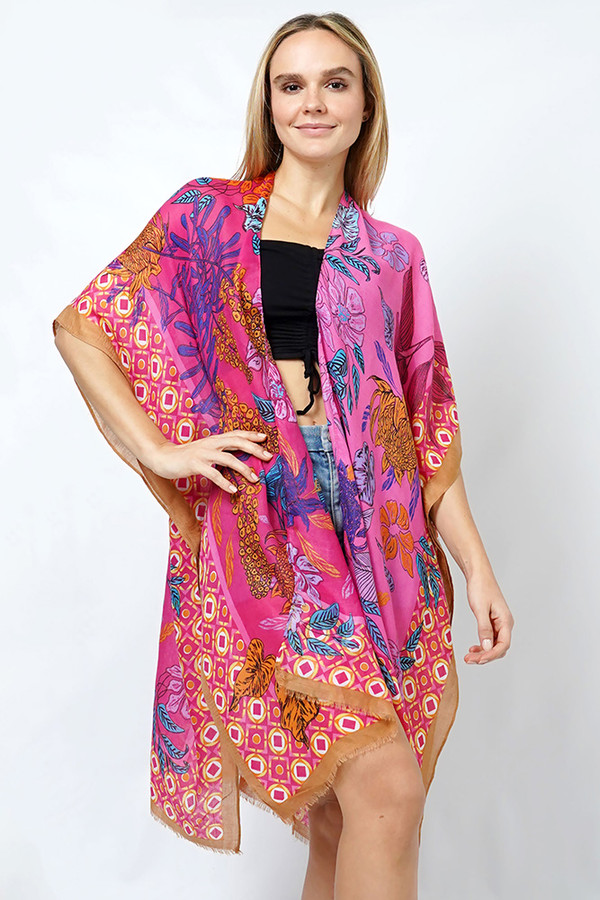 Floral Print Kimono