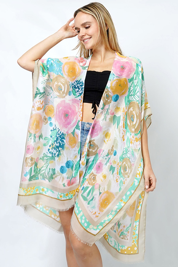 Floral Print Kimono