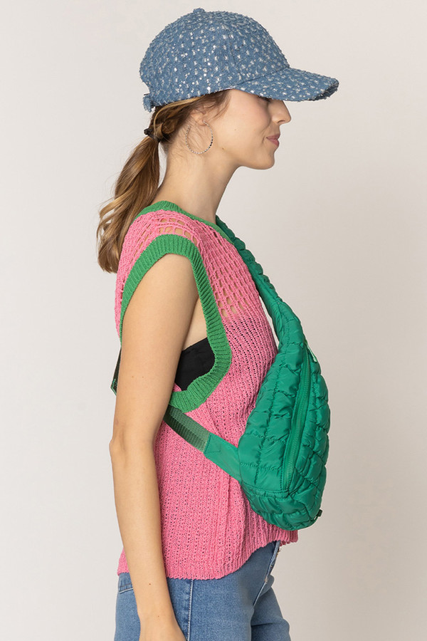 Brown - Handcrafted Quilted Sling Bag 41