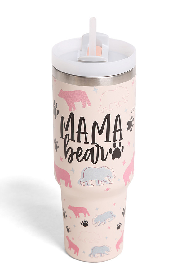 Mama Bears 40oz Tumbler with Handle Double Wall Stainless Steel
