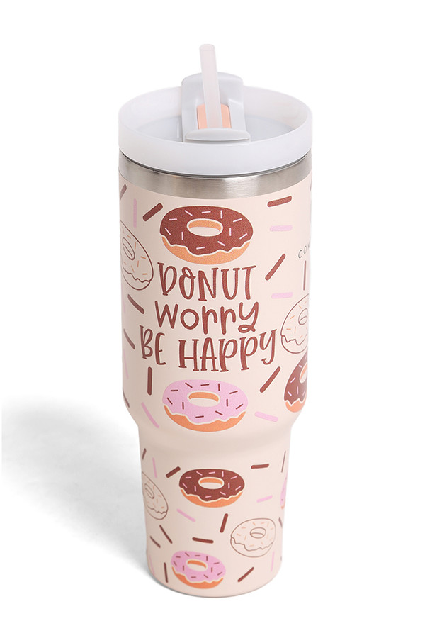 Donuts 40oz Tumbler with Handle Double Wall Stainless Steel
