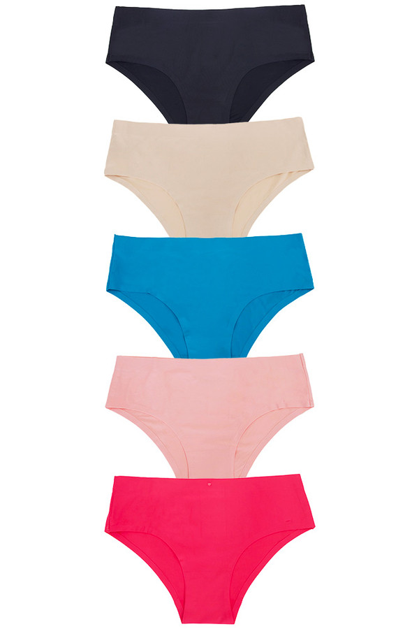 5pcs Assorted Color Seamless Laser Cut Panty