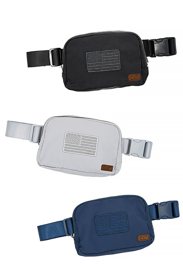 C.C American Flag Embroidery Patch Fanny Pack C.C American Flag Embroidery Patch Fanny Pack