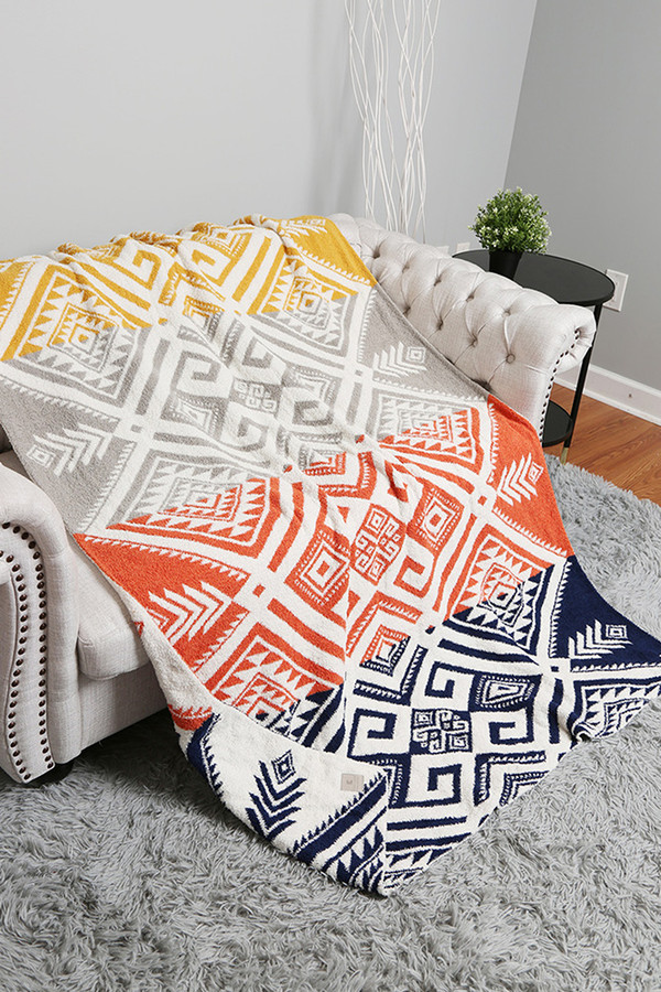 Tribal Pattern Reversible Throw Winter Blanket