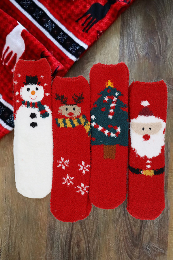 12pairs Christmas Holiday Fuzzy Socks Set 12pairs Christmas Holiday Fuzzy Socks Set