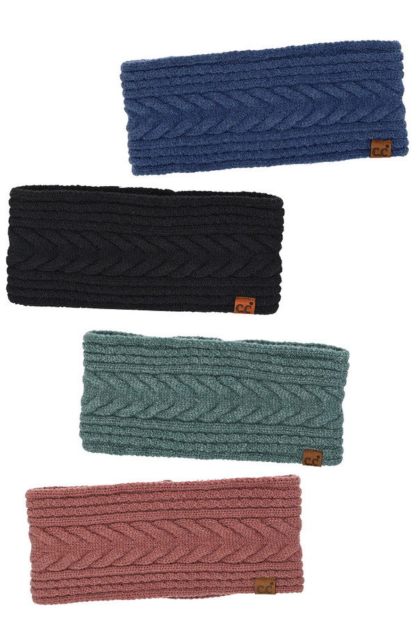 C.C Cable Knit Lining Headwrap Winter Headband C.C Cable Knit Lining Headwrap Winter Headband