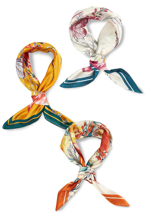Floral Garden Print Bandana Summer Scarf