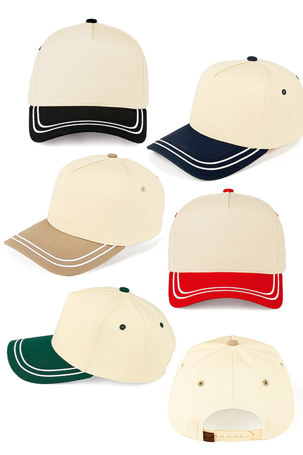 C.C Two Tone with Retro Stripe Cotton Trucker Cap C.C Two Tone with Retro Stripe Cotton Trucker Cap