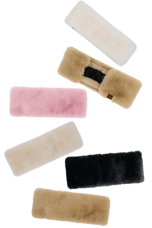 CC BEANIE Glitter Short Solid Fur Leather Strap Headwrap CC BEANIE Glitter Short Solid Fur Leather Strap Headwrap