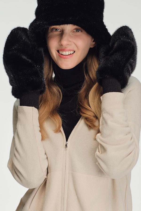 CC BEANIE GLITTER Short Fur Convertible Mitten Gloves CC BEANIE GLITTER Short Fur Convertible Mitten Gloves