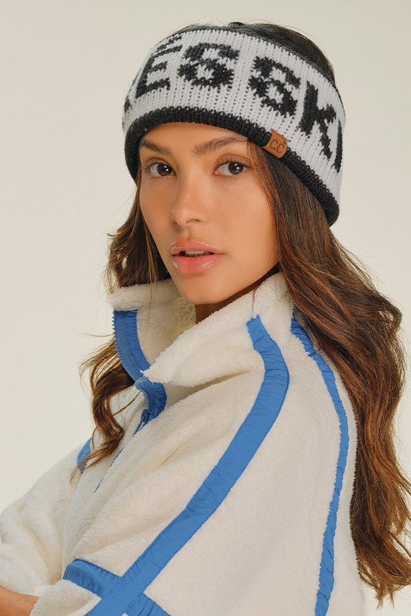 CC BEANIE APRES SKI Letter Winter Headband Headwrap CC BEANIE APRES SKI Letter Winter Headband Headwrap
