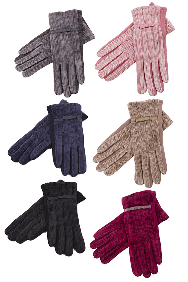 Chenille with Ribbon Point Winter Gloves