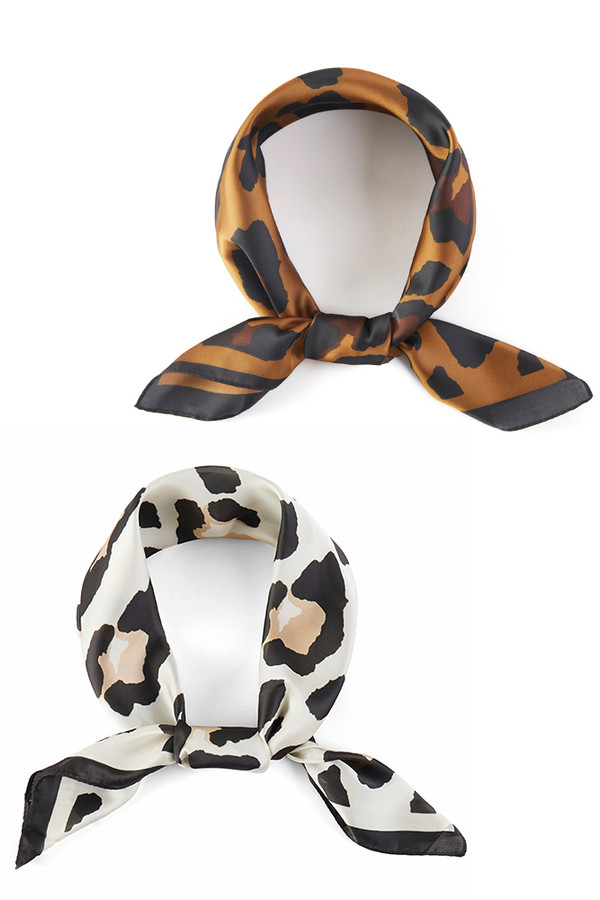 Leopard Pattern with Boarder Line Bandana Scarf