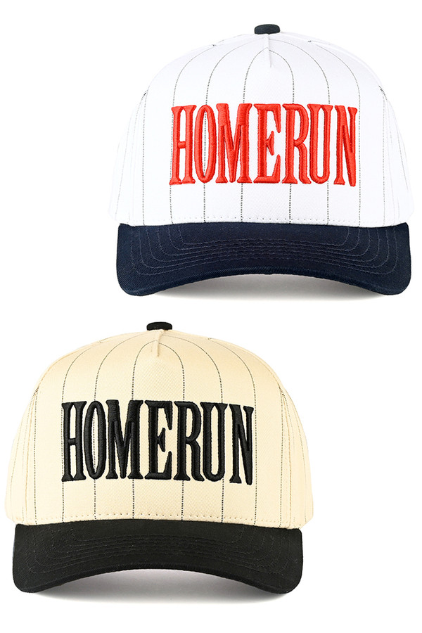 CC BEANIE HOME RUN Letter and Stripe Pattern Embroidered Two Tone Trucker Hat Baseball Cap CC BEANIE HOME RUN Letter and Stripe Pattern Embroidered Two Tone Trucker Hat Baseball Cap