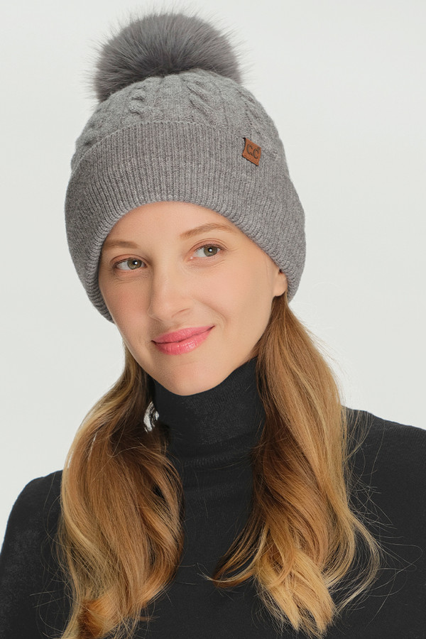 CC BEANIE Cable Knit Pattern Pom and Cuff Beanie Winter Hat
 CC BEANIE Cable Knit Pattern Pom and Cuff Beanie Winter Hat