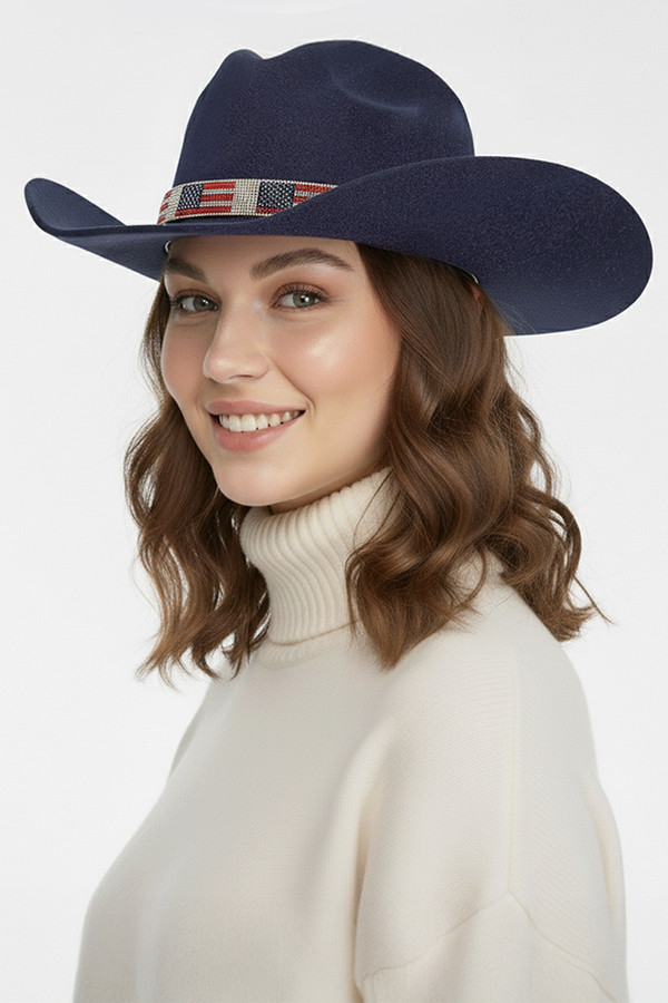 CC BEANIE US American Flag Rhinestone Trim Band Vegan Felt Cowboy Hat
CC BEANIE US American Flag Rhinestone Trim Band Vegan Felt Cowboy Hat