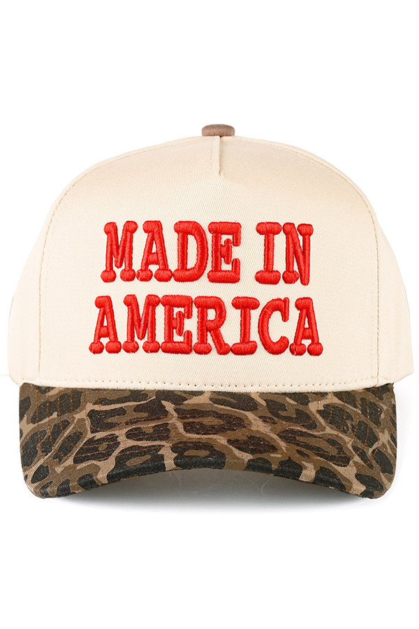 CC BEANIE MADE IN AMERICA Letter Embroidered with Leopard Bill Trucker Hat Baseball Cap CC BEANIE MADE IN AMERICA Letter Embroidered with Leopard Bill Trucker Hat Baseball Cap