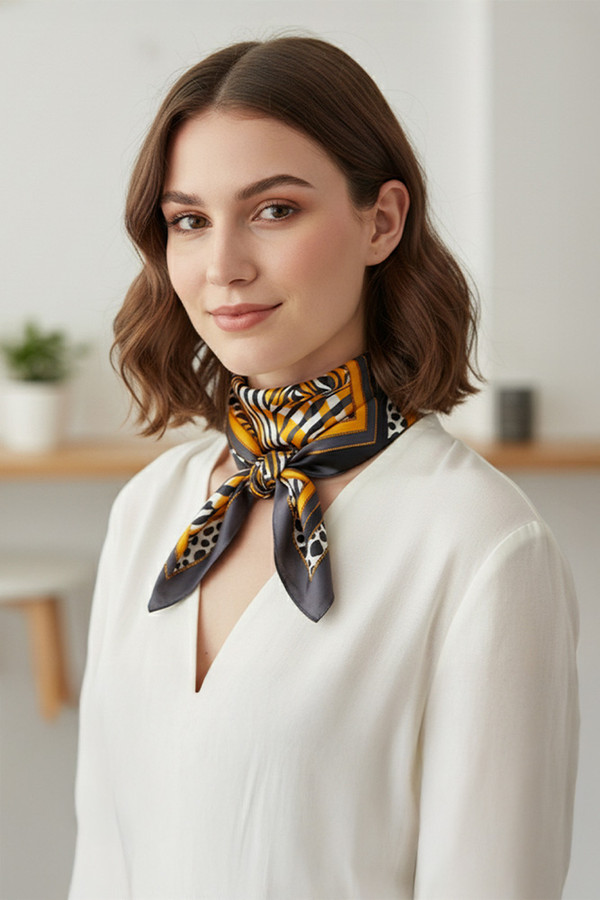 Multi Animal Pattern Print Light Weight Silky All Season Bandana Scarf
