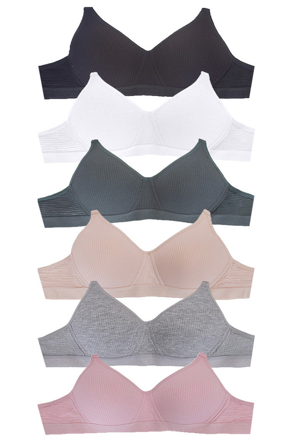 Stripe Pattern Texture No Wire Cotton Bra
